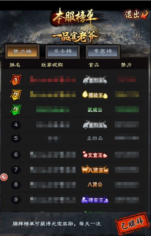 教你摆脱小白状态《一品官老爷》正确的势力提升方式
