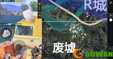 和平精英废墟打卡点在哪里？废墟爱心小岛打卡位置坐标一览图片2
