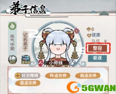 我的门派弟子怎么整容