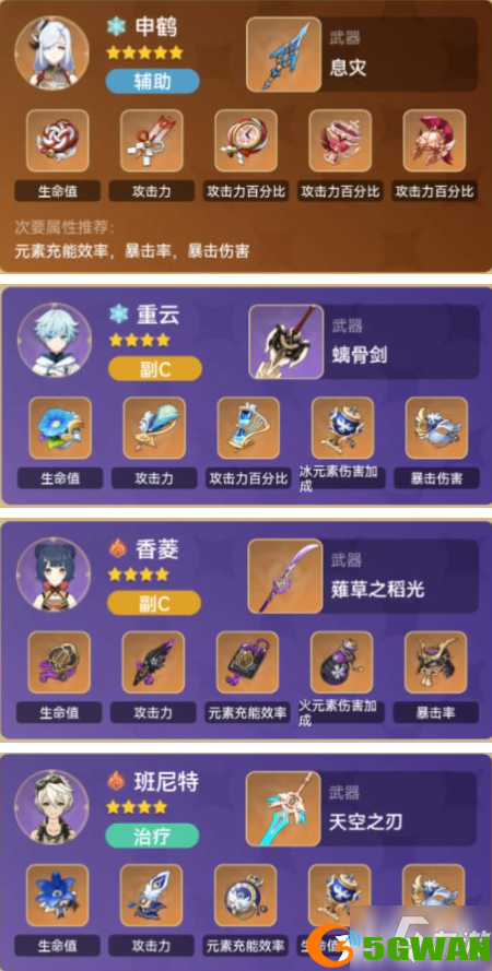 《原神》申鹤国家队搭配攻略