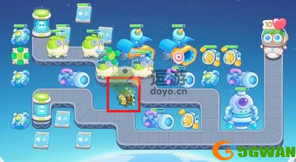 保卫萝卜4太空穿越第1关攻略图分享