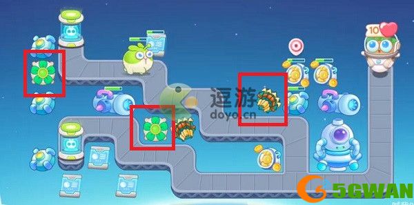 保卫萝卜4太空穿越第1关攻略图分享