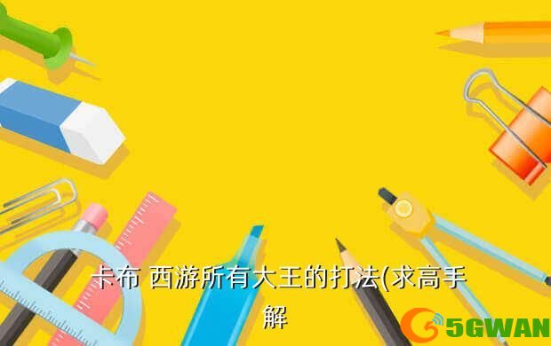  卡布 西游所有大王的打法(求高手解