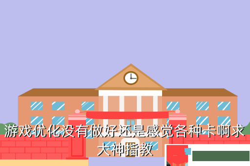 游戏优化没有做好还是感觉各种卡啊求大神指教